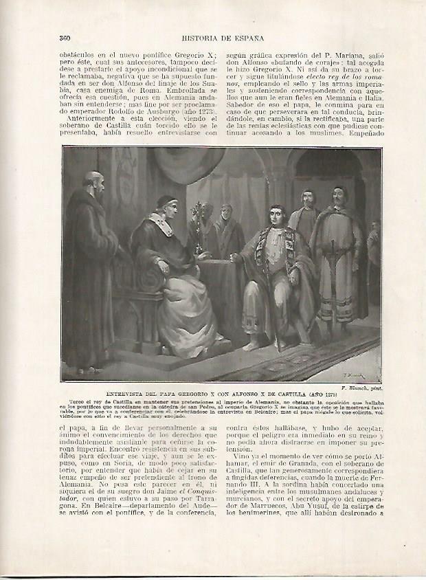 LAMINA 18234: Entevista del Papa Gregorio X con Alfonso X de Castilla