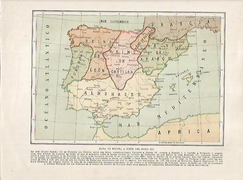 LAMINA 18253: Mapa de España a finales del siglo XII