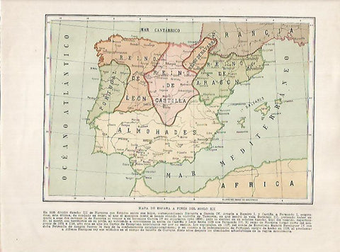 LAMINA 18253: Mapa de España a finales del siglo XII