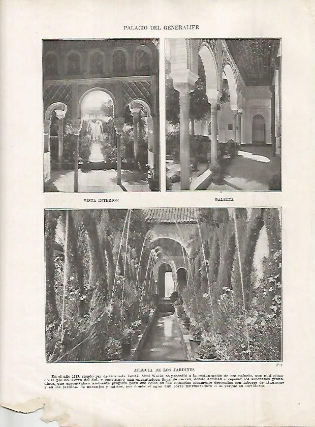 LAMINA 18250: Palacio del Generalife en Granada