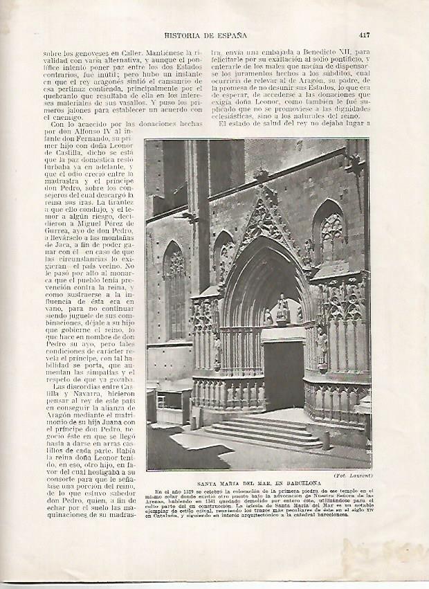 LAMINA 18249: Santa Maria del Mar en Barcelona, fotografia de Laurent