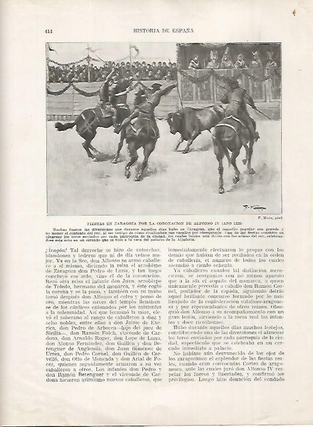 LAMINA 18247: Fiestas en Zaragoza por la coronacion de Alfonso IV en el 1328