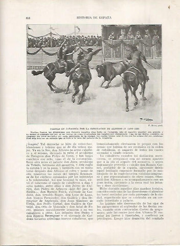 LAMINA 18247: Fiestas en Zaragoza por la coronacion de Alfonso IV en el 1328
