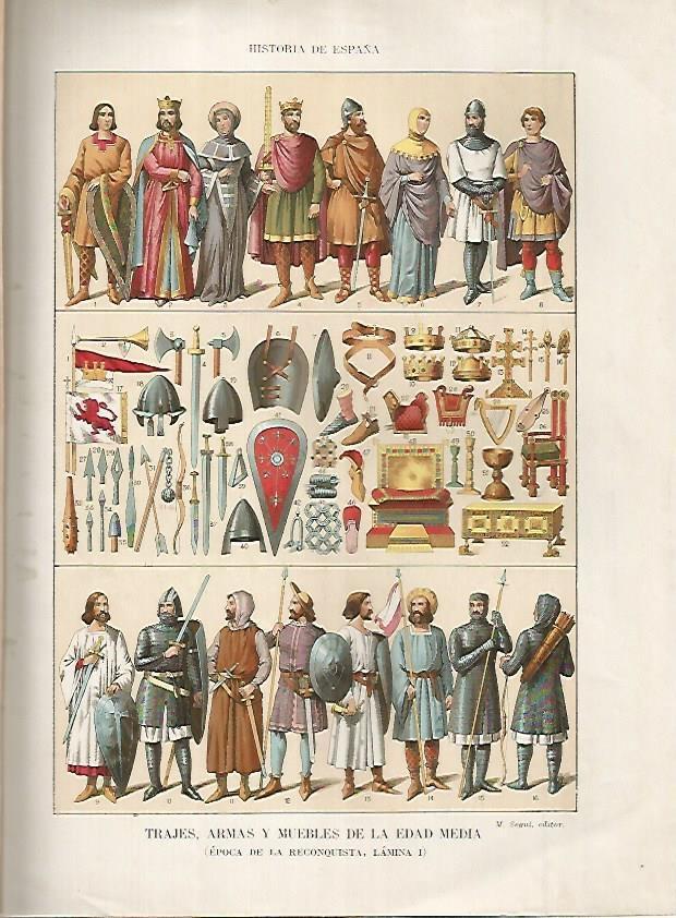 LAMINA 18246: Trajes, armas y enseres de los siglos de la Reconquista