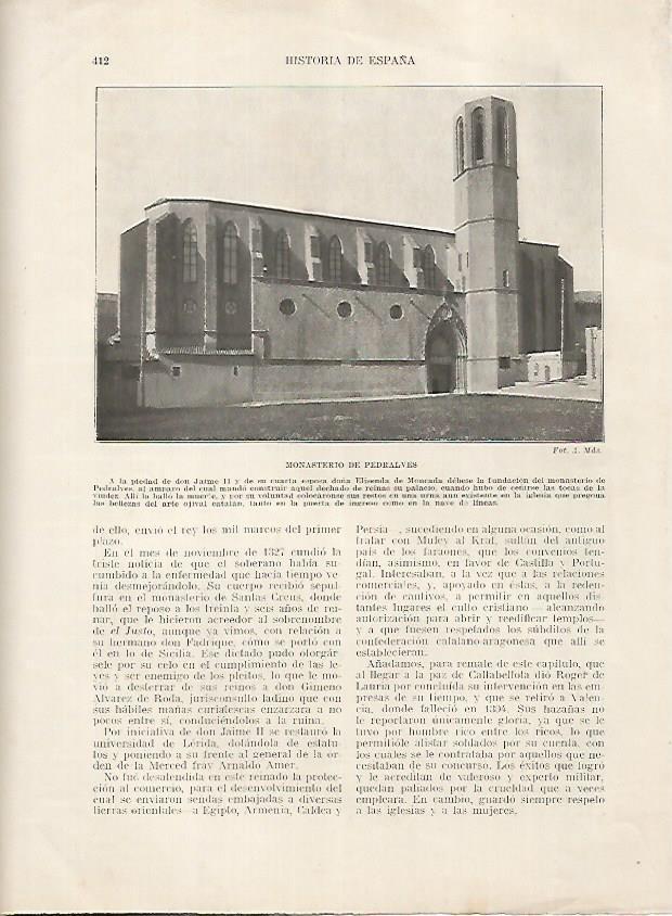 LAMINA 18245: Monasterio de Pedralbes en Barcelona, fotografia de A. Mas