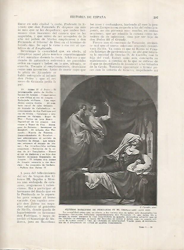 LAMINA 18238: Ultimos momentos de Fernando IV el Emplazado, por J. Casado