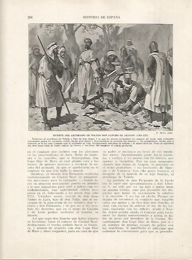 LAMINA 18236: Muerte del arzobispo de Toledo Sancho de Aragon en el 1275