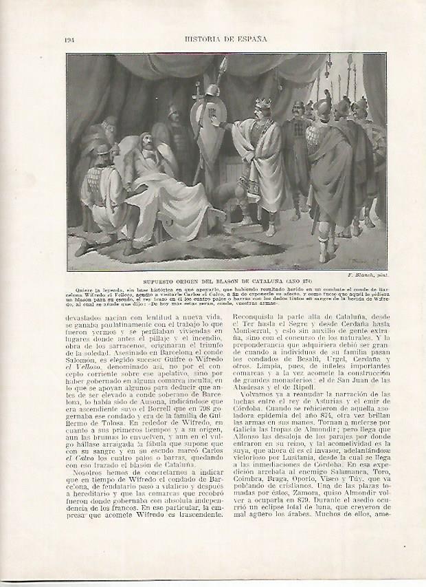 LAMINA 18177: Supuesto origen del blason de Cataluña