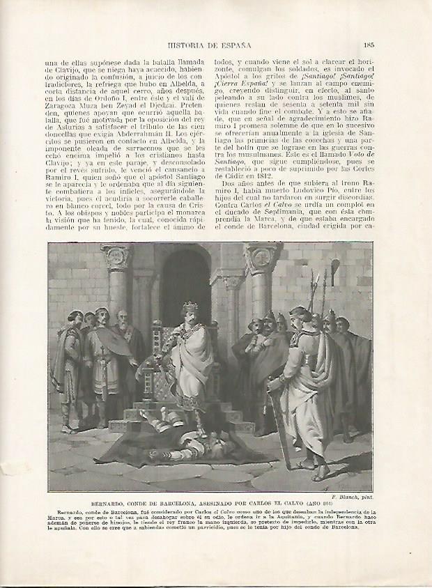 LAMINA 18172: El conde de Barcelona Bernat asesinado por Carlos el Calvo en el 844