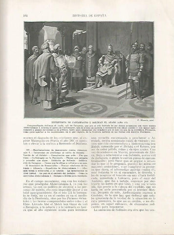 LAMINA 18160: Entrevista de Carlomagno y Soliman el  Arabi en el 777