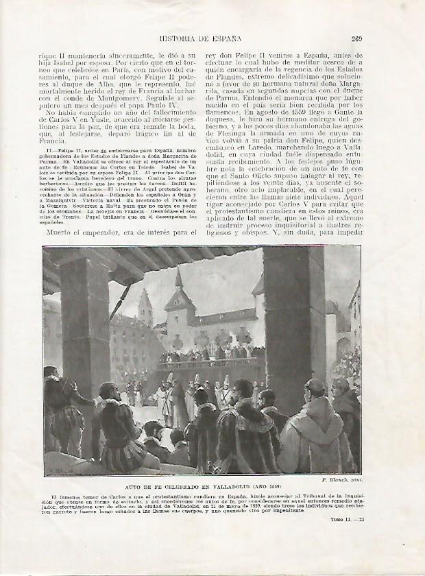 LAMINA 18048: Auto de fe en Valladolid en 1559