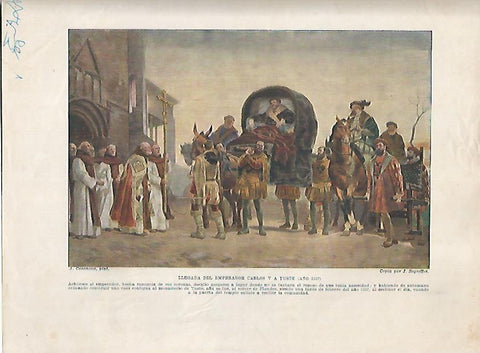 LAMINA 18047: Llegada de Carlos V a Yuste en 1557