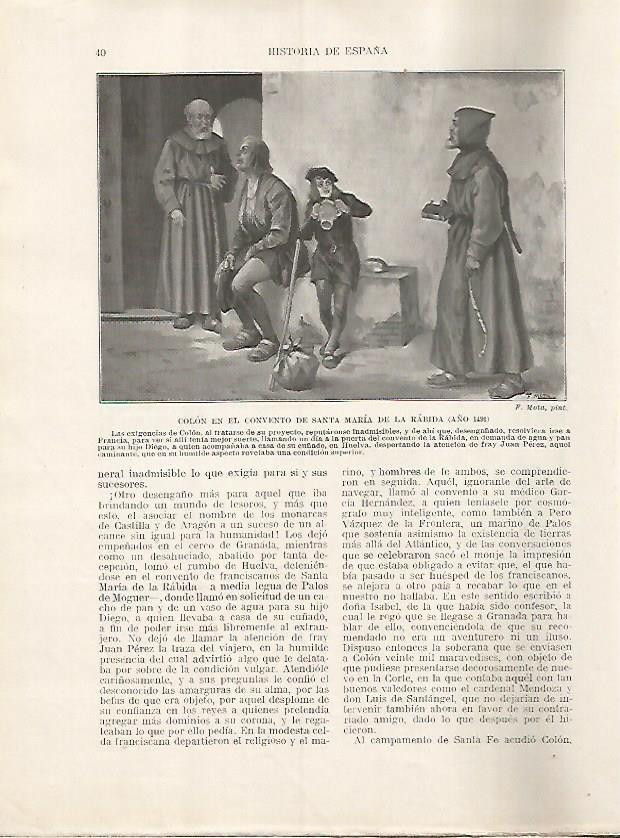 LAMINA 17913: Colon en el Convento de Santa Maria de la Rabida, 1491