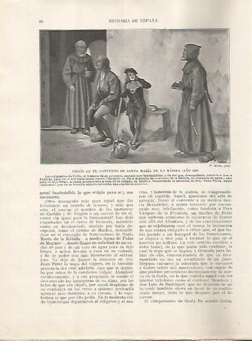 LAMINA 17913: Colon en el Convento de Santa Maria de la Rabida, 1491