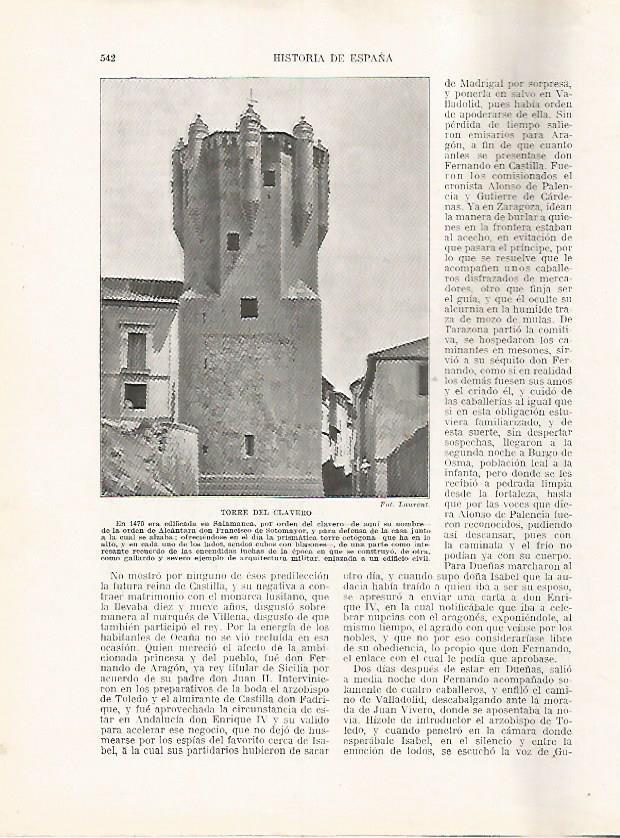 LAMINA 17891: Torre del Clavero, en Salamanca