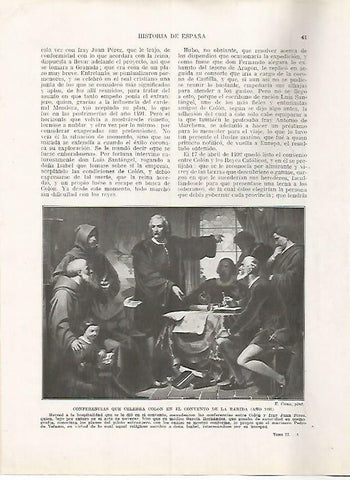 LAMINA 17915: Conferencias de Colon en el Convento de la Rabida, 1491