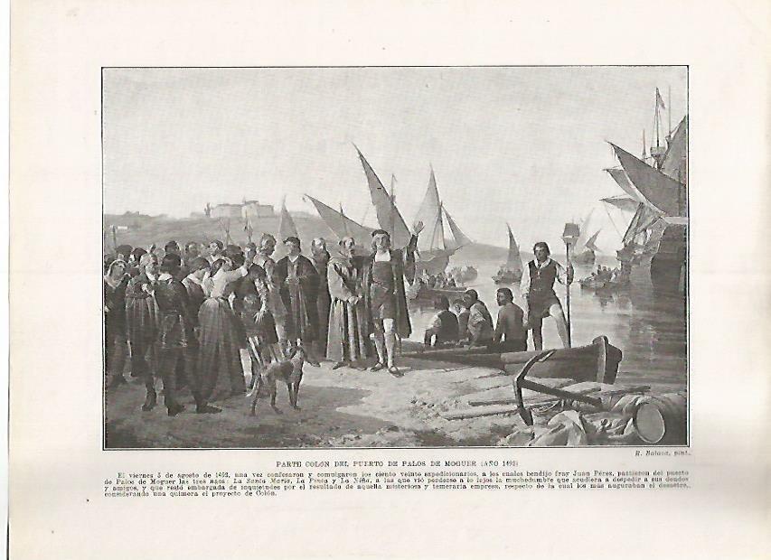 LAMINA 17916: Colon en el puerto de Palos de Moguer, 1492