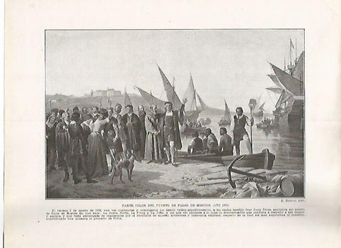 LAMINA 17916: Colon en el puerto de Palos de Moguer, 1492