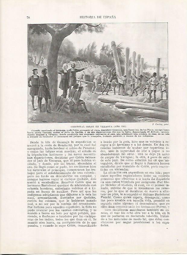 LAMINA 17936: Cristobal Colon en Veragua, 1503