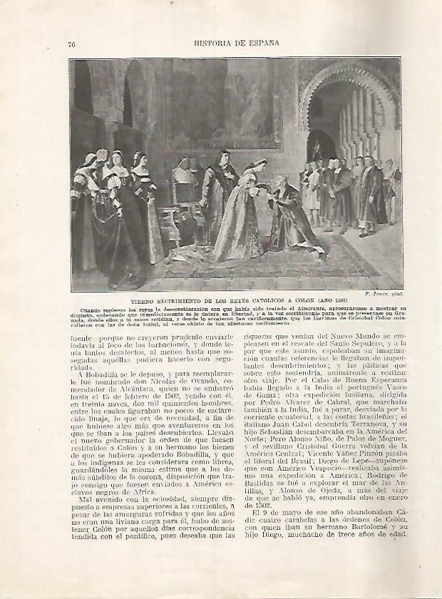 LAMINA 17934: Los Reyes Catolicos y Colon en 1500