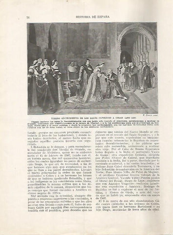 LAMINA 17934: Los Reyes Catolicos y Colon en 1500