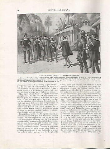 LAMINA 17933: Llegada de Colon a La Española, 1498