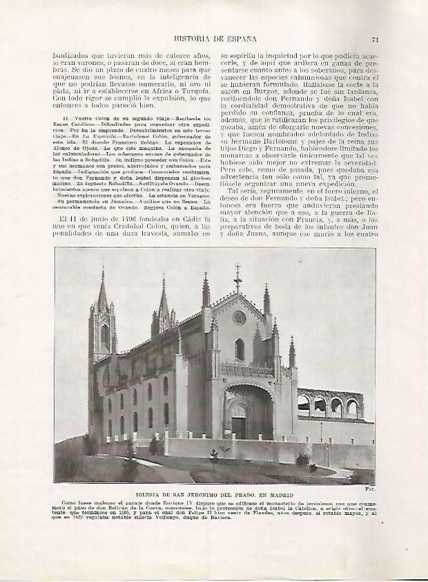 LAMINA 17932: Iglesia de San Jeeronimo del Prado en Madrid