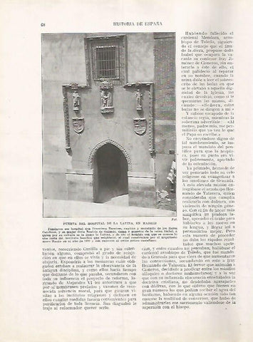 LAMINA 17929: Puerta del Hospital de la Latina en Madrid