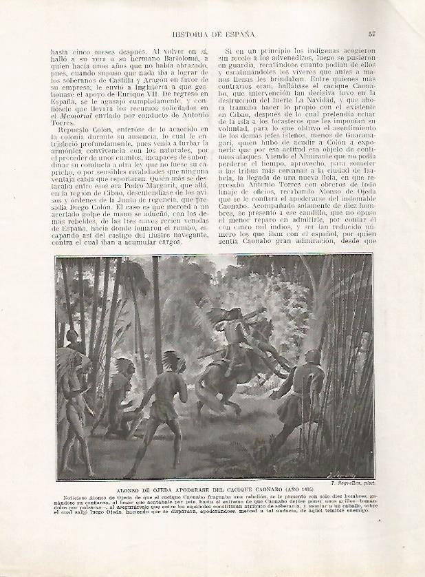 LAMINA 17924: Alonso de Ojeda y el cacique Caonabo, 1495