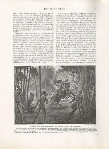 LAMINA 17924: Alonso de Ojeda y el cacique Caonabo, 1495