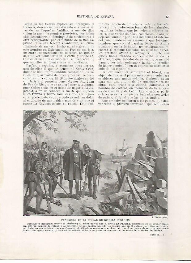 LAMINA 17922: Fundacion de la ciudad de Isabela, 1493