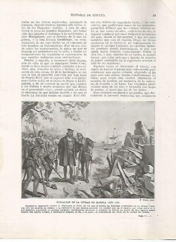 LAMINA 17922: Fundacion de la ciudad de Isabela, 1493