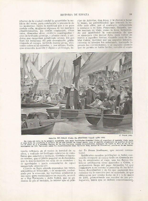 LAMINA 17920: Salida de Colon en su segundo viaje, 1493