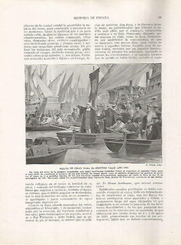 LAMINA 17920: Salida de Colon en su segundo viaje, 1493