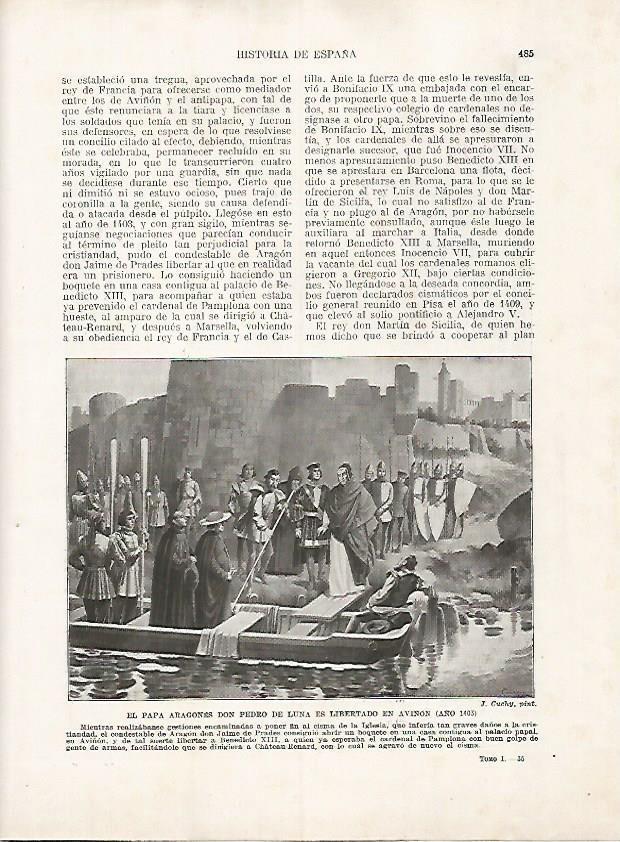 LAMINA 17859: El Papa Luna en Aviñon