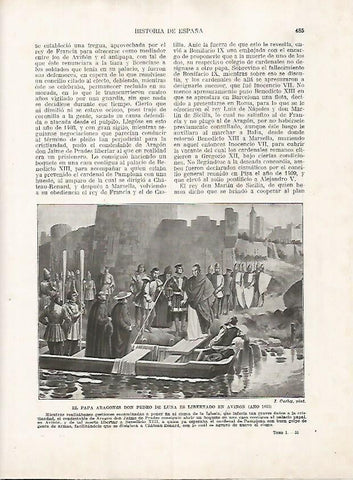 LAMINA 17859: El Papa Luna en Aviñon