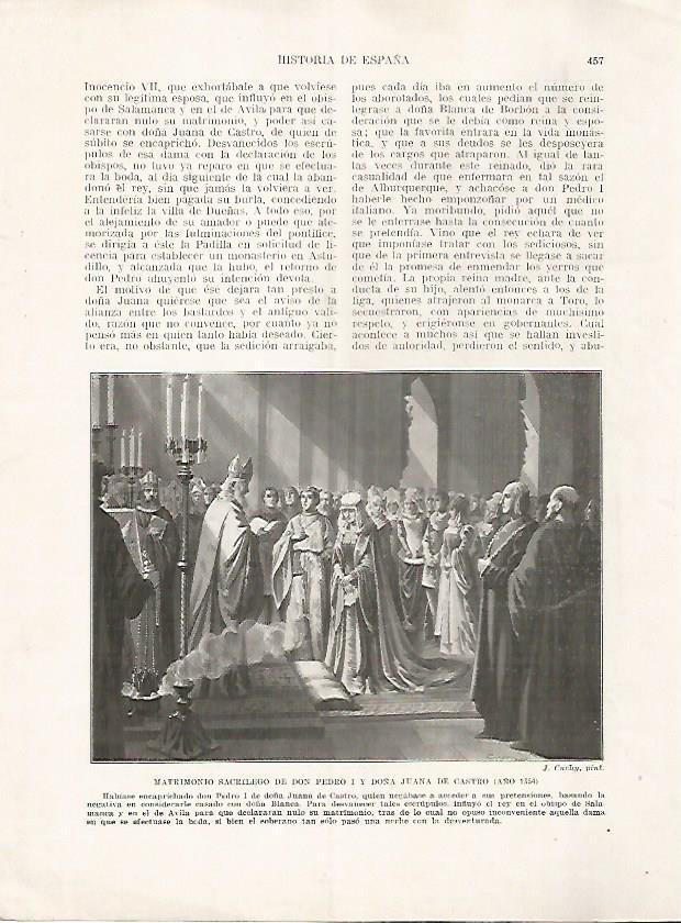 LAMINA 17856: Matrimonio de Pedro I y Juana de Castro, 1354