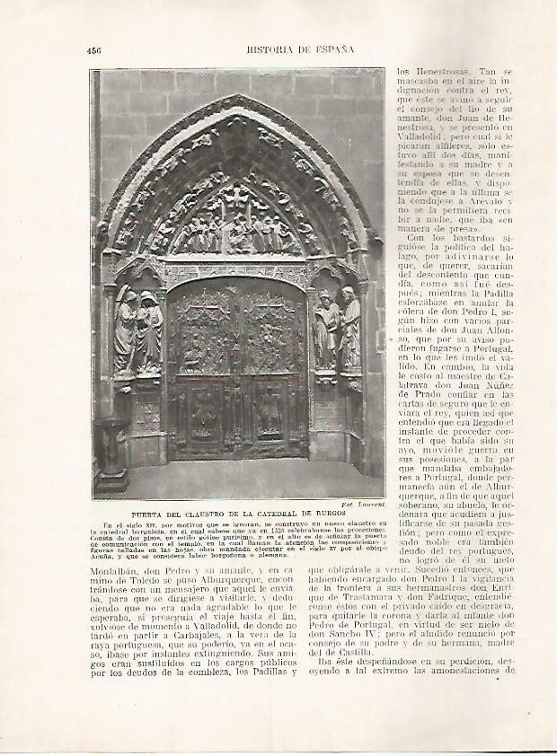 LAMINA 17855: Puerta del claustro de la Catedral de Burgos