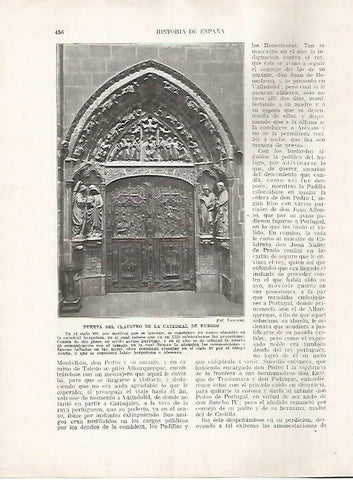 LAMINA 17855: Puerta del claustro de la Catedral de Burgos