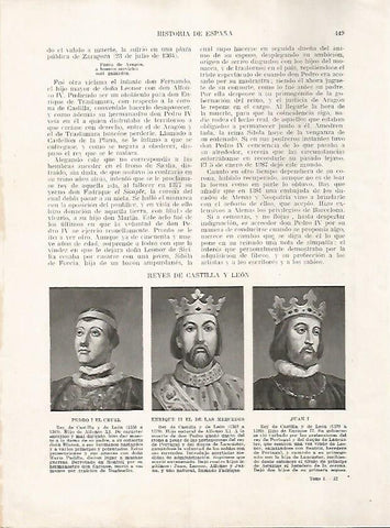 LAMINA 17852: Pedro I el Cruel, Enrique II y Juan I