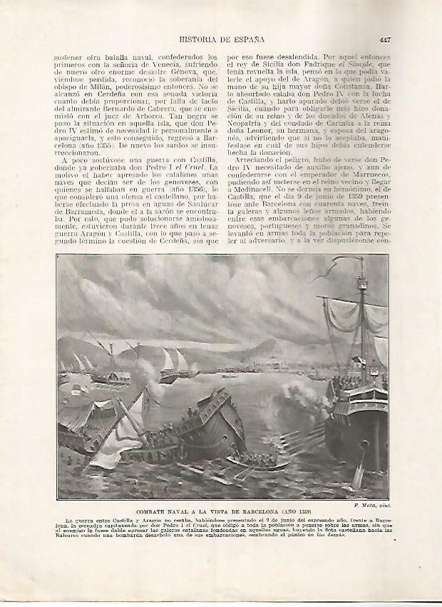 LAMINA 17850: Combate naval en Barcelona, 1359