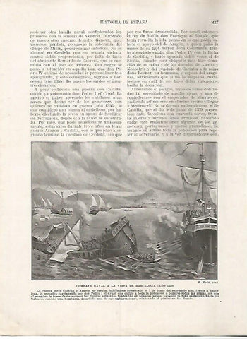 LAMINA 17850: Combate naval en Barcelona, 1359