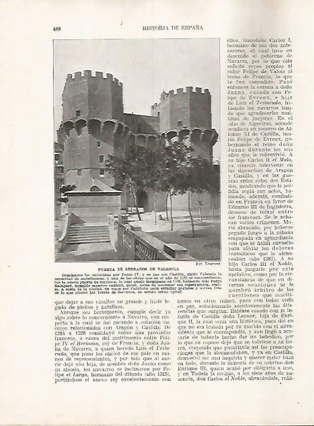 LAMINA 17860: Puerta de Serranos en Valencia