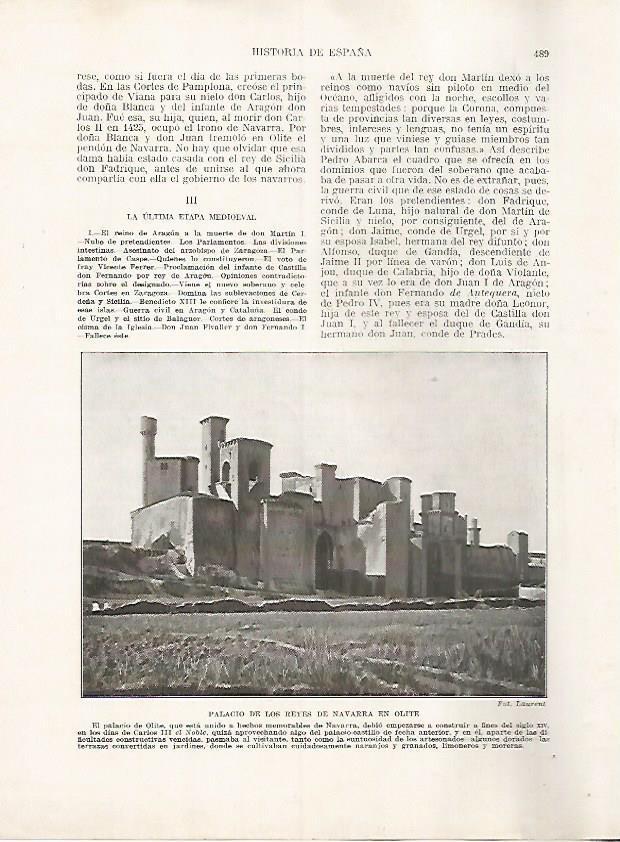 LAMINA 17861: Palacio de los reyes de Navarra en Olite