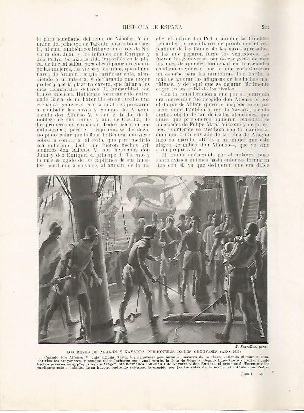 LAMINA 17880: Los reyes de Aragon prisioneros de los genoveses, 1435