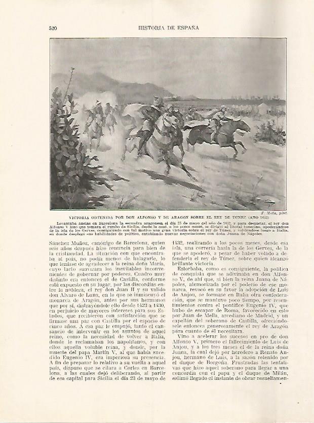 LAMINA 17878: Victoria de Alfonso V de Aragon sobre el rey de Tunez, 1432