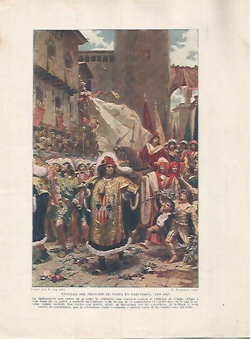 LAMINA 17865: Entrada del Principe de Viana en Barcelona, 1461