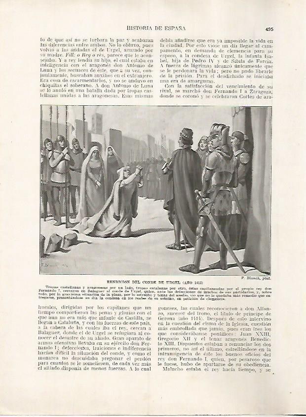 LAMINA 17864: Bendicion del Conde de Urgell