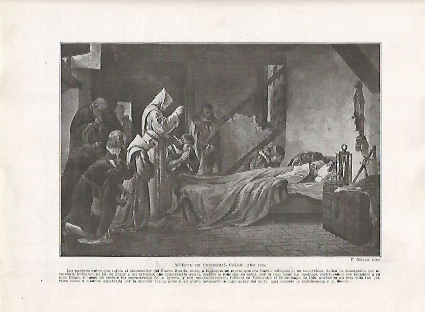 LAMINA 17943: Muerte de Cristobal Colon en 1506