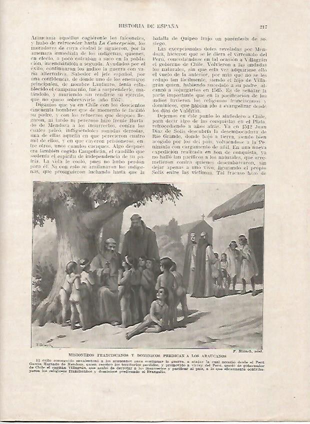 LAMINA 18017: Misioneros franciscanos con los Araucanos